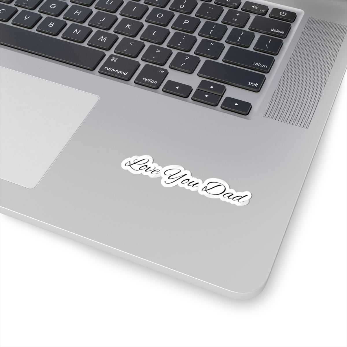 Love You Dad Kiss-Cut Sticker with Elegant Script Father's Day Design