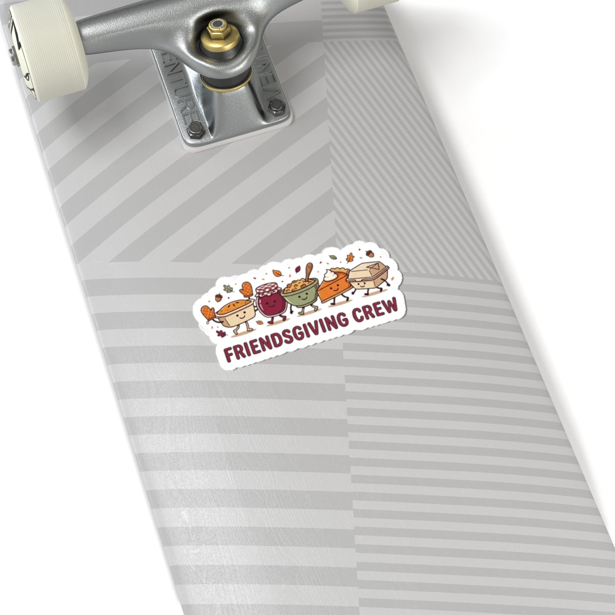 Friendsgiving Crew Sticker with Cute Pumpkin Pie Gravy and Thanksgiving Harvest Design