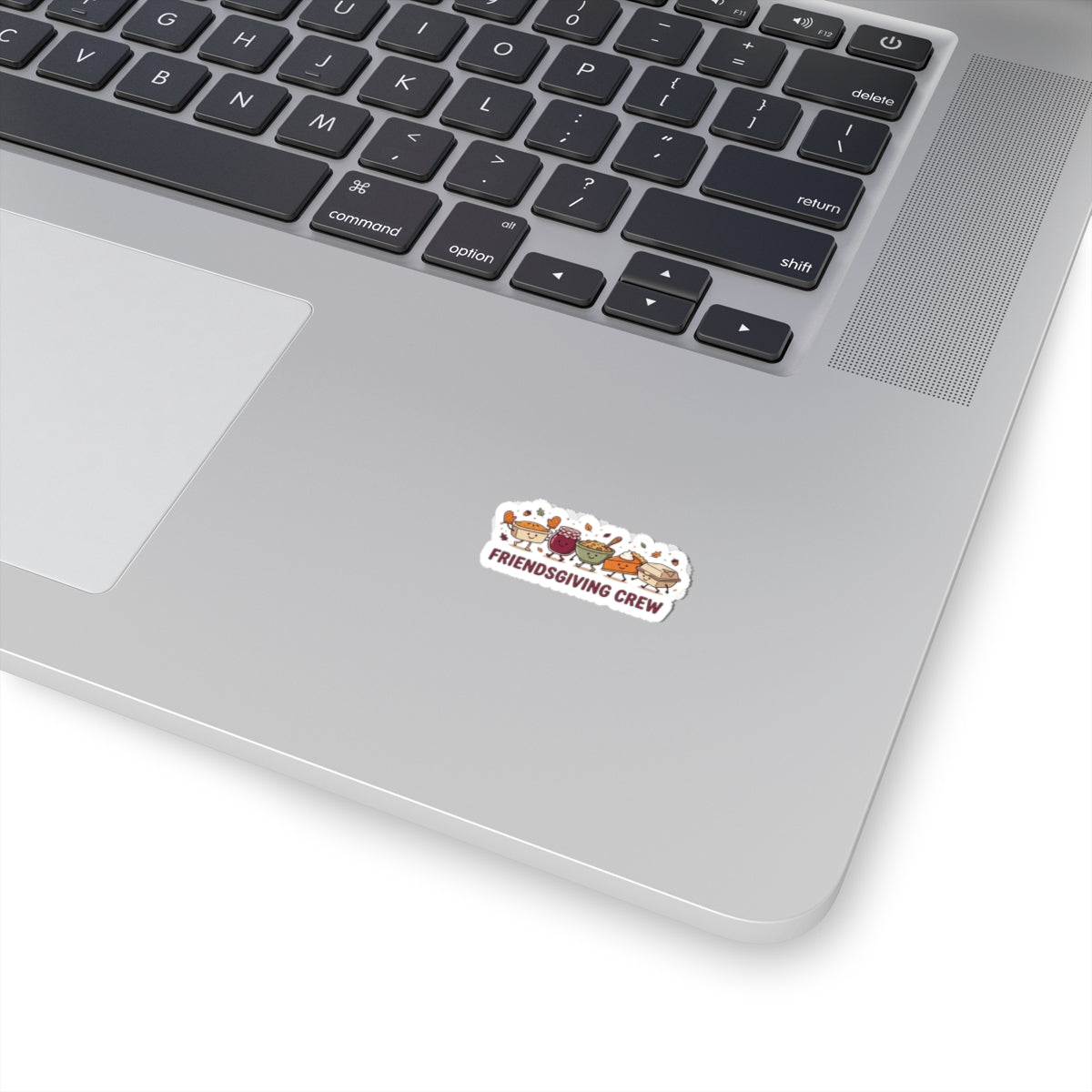 Friendsgiving Crew Sticker with Cute Pumpkin Pie Gravy and Thanksgiving Harvest Design