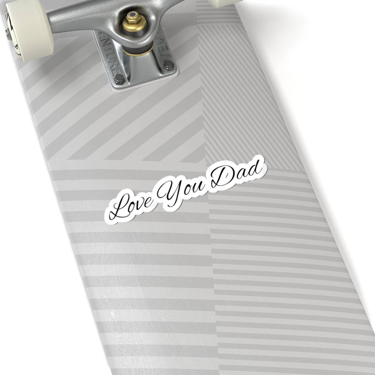 Love You Dad Kiss-Cut Sticker with Elegant Script Father's Day Design