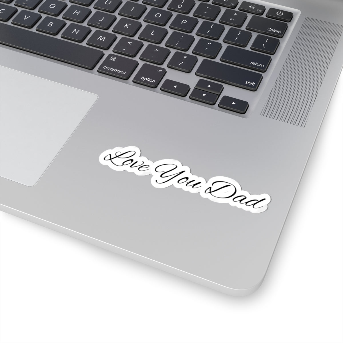 Love You Dad Kiss-Cut Sticker with Elegant Script Father's Day Design